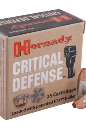 Reduced Price | HORNADY CRITICAL DEFENSE 380 ACP 90Gr FTX Ammunition | 25 Rounds