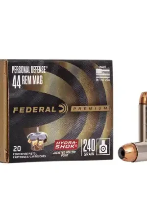 Top Quality | FEDERAL AMMO Hydra-Shok 44 Rem Mag 240gr Jacketed Hollow Point | 20 Rounds