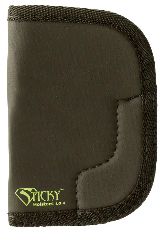 Sticky Holsters LG-4 Latex-Free Synthetic Rubber Concealment Holster for Revolvers Up to 3in Black with Green Logo - Free Returns