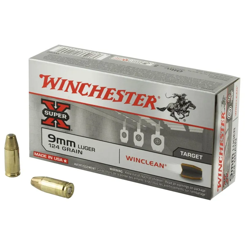 Winchester WinClean 124 Grain Brass Enclosed Base 9mm - Reduced Price